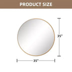 MAYEERTY Hanging Mirror Aluminum Alloy Thin Edge Black Round 35x35x1in