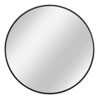 MAYEERTY Hanging Mirror Aluminum Alloy Thin Edge Black Round 35x35x1in