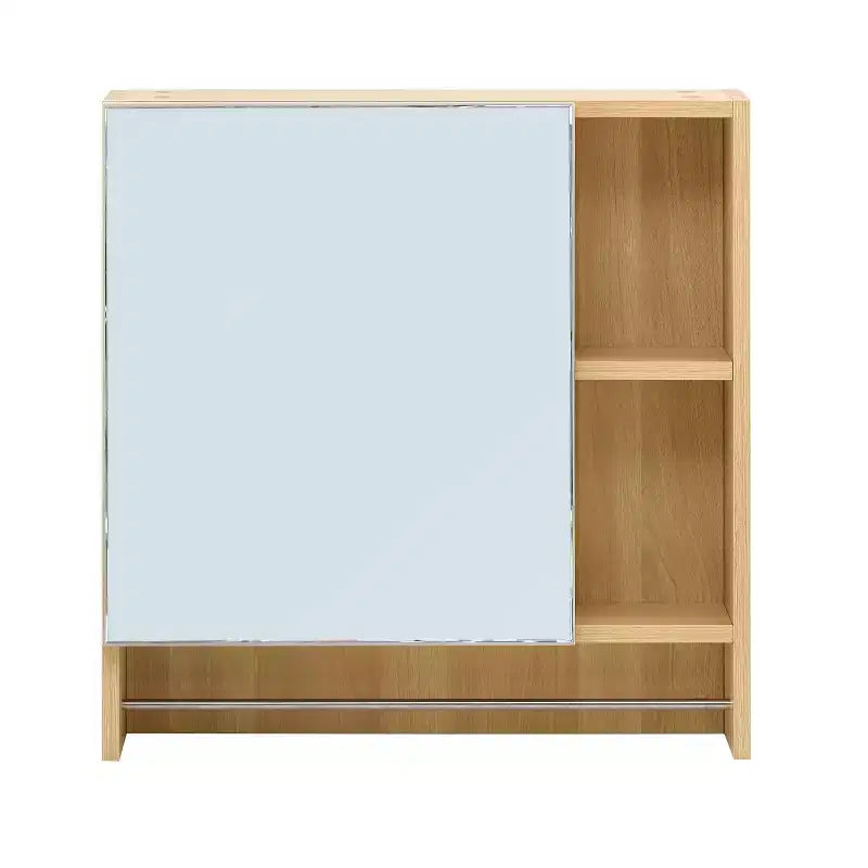 Meuble haut de salle de bain Okak avec miroir, meuble de rangement au-dessus des toilettes, armoire murale avec étagères, armoire à pharmacie avec porte-serviettes, blanc