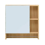 Meuble haut de salle de bain Okak avec miroir, meuble de rangement au-dessus des toilettes, armoire murale avec étagères, armoire à pharmacie avec porte-serviettes, blanc