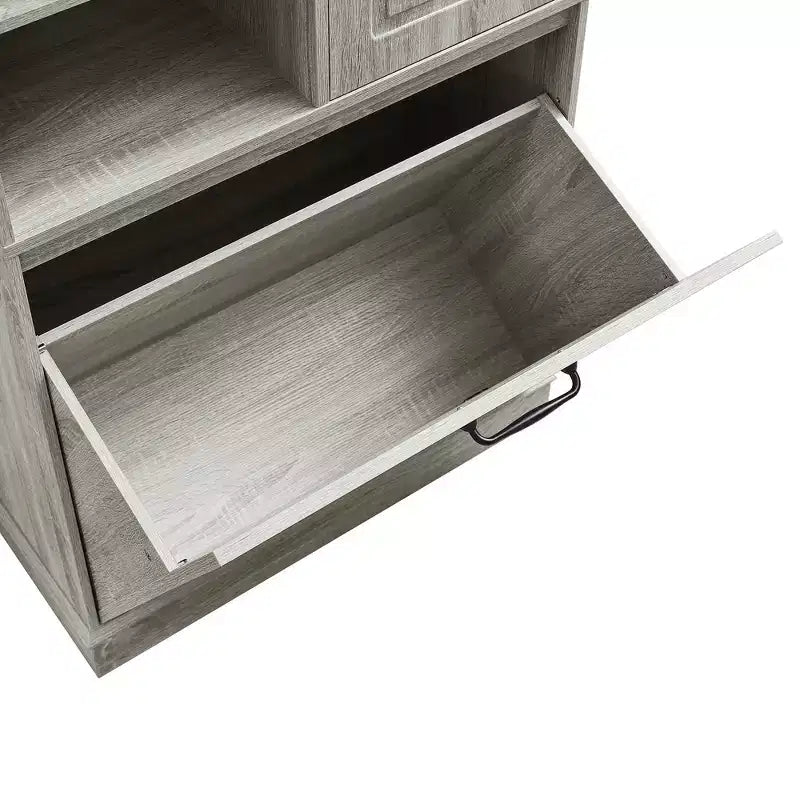 GDFStudio Lena Armoire de rangement haute moderne en bois avec étagères réglables