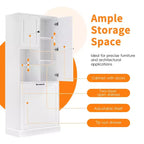 GDFStudio Lena Armoire de rangement haute moderne en bois avec étagères réglables