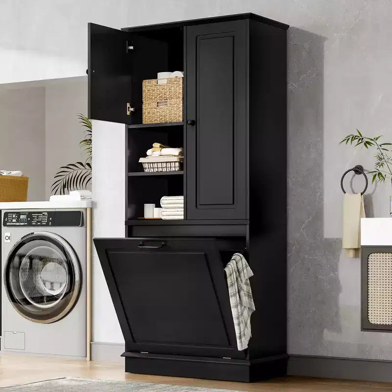 GDFStudio Lena Armoire de rangement haute moderne en bois avec étagères réglables