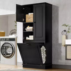 GDFStudio Lena Armoire de rangement haute moderne en bois avec étagères réglables