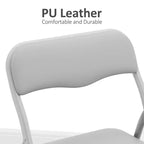 COZONY Ensemble table et chaises pliantes 3 pièces pour enfants, coussin PU, Noir/Beige/Gris