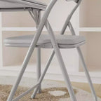 COZONY Ensemble table et chaises pliantes 3 pièces pour enfants, coussin PU, Noir/Beige/Gris