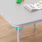 COZONY Ensemble table et chaises pliantes 3 pièces pour enfants, coussin PU, Noir/Beige/Gris