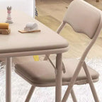 COZONY Ensemble table et chaises pliantes 3 pièces pour enfants, coussin PU, Noir/Beige/Gris