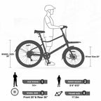NAYSAYE Vélo Cargo 7 Vitesses Cadre Alliage Vélo Adulte pour Trajets Quotidiens, Bleu, 65*27.56*42.13