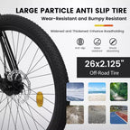 NAYSAYE Vélo VTT 26 Pouces en Acier 21 Vitesses avec Fourche Suspendue et Freins à Disque pour Unisexe, Noir et Orange, 55.91*7.88*28.74