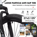 NAYSAYE Bicycle 27 Inch Mountain Bike with 21 Speed Shifter Suspension Fork and Disc Brakes for Men and Women, White, 53.54*7.68*28.35