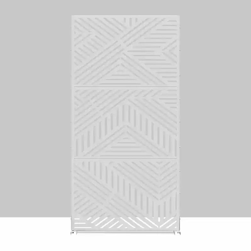 MAYEERTY Star 01 Cloison de séparation en acier galvanisé vert foncé, 183x119x41 cm, Paravent d'extérieur 6 pièces résistant aux intempéries