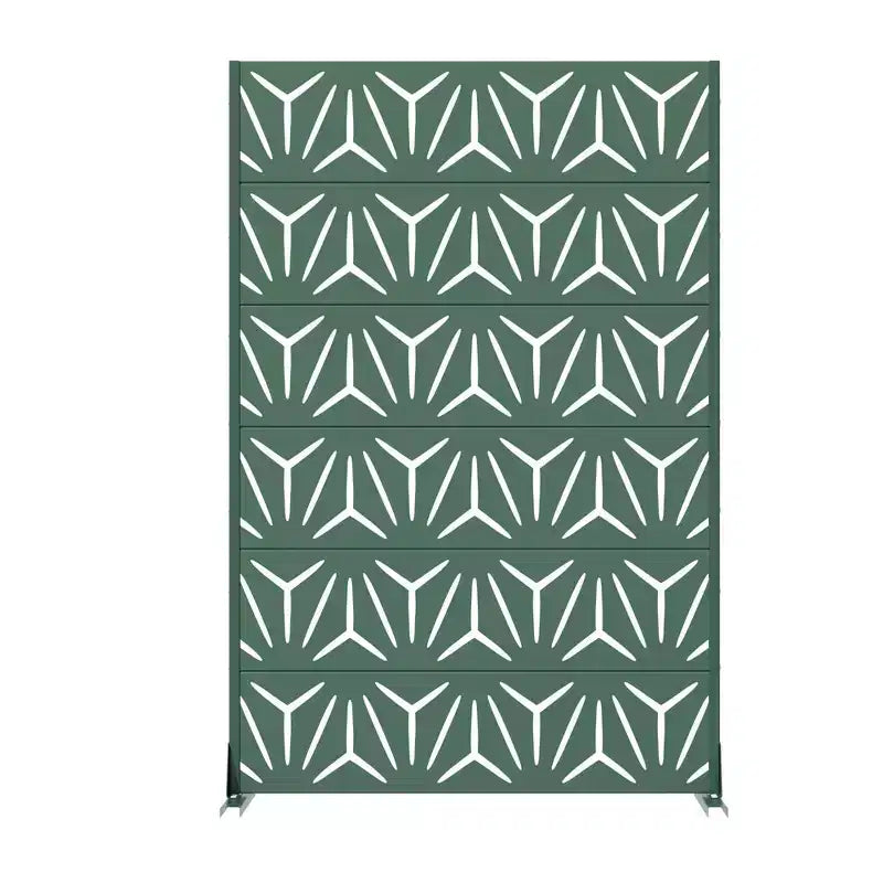 MAYEERTY Star 01 Cloison de séparation en acier galvanisé vert foncé, 183x119x41 cm, Paravent d'extérieur 6 pièces résistant aux intempéries