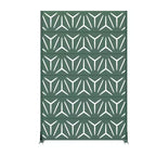 MAYEERTY Star 01 Cloison de séparation en acier galvanisé vert foncé, 183x119x41 cm, Paravent d'extérieur 6 pièces résistant aux intempéries