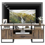 COZONY Meuble TV de 178 cm, Centre de divertissement avec tiroir de rangement, Meuble console média industriel, Marron