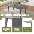 Bestier Table à manger, Table de cuisine de 152 cm pour 4-6 personnes, Grande table de dîner rectangulaire en bois pour salle à manger, bureau à domicile, salon