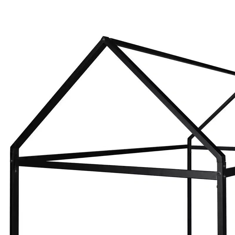Bellemave Twin House Bed for Kids, Montessori Floor Bed Kids Bed Frame Metal Platform Bed Floor Bed for Kids Boys Girls,Black