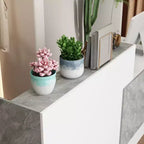 Famapy Multi - Functional Reception Desk Cash Register Checkout Counter: Ample Storage, Sleek Surfaces  Ideal for Business Lobbies