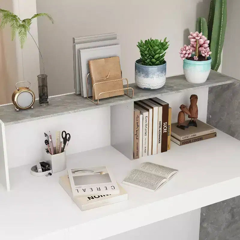 Famapy Multi - Functional Reception Desk Cash Register Checkout Counter: Ample Storage, Sleek Surfaces  Ideal for Business Lobbies