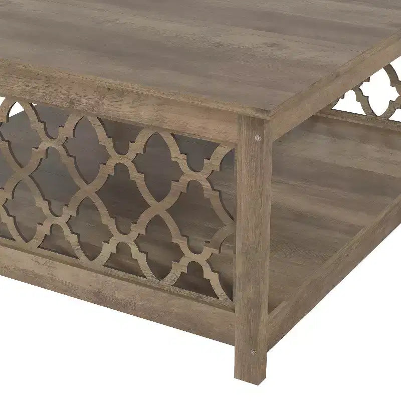 Table basse carrée Galano avec espace de rangement ouvert 34,8 L 34,9 P 17,1 H