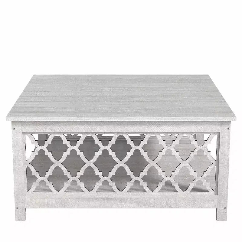 Table basse carrée Galano avec espace de rangement ouvert 34,8 L 34,9 P 17,1 H