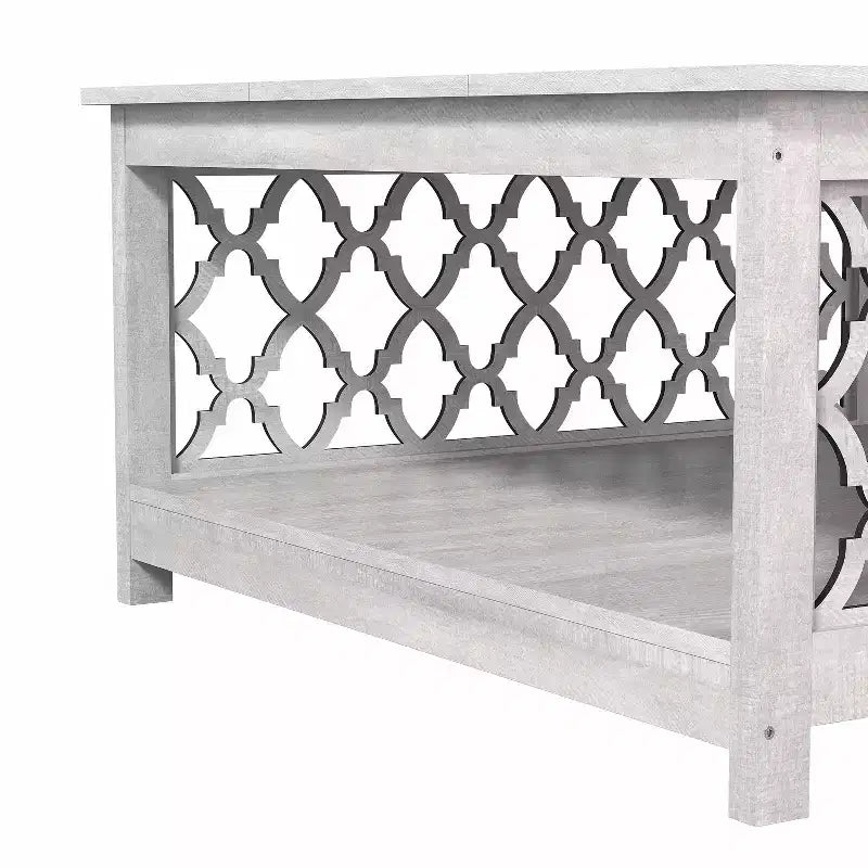 Table basse carrée Galano avec espace de rangement ouvert 34,8 L 34,9 P 17,1 H