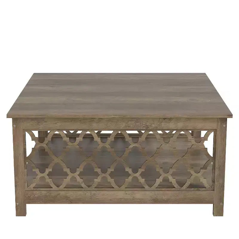 Table basse carrée Galano avec espace de rangement ouvert 34,8 L 34,9 P 17,1 H