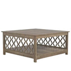 Table basse carrée Galano avec espace de rangement ouvert 34,8 L 34,9 P 17,1 H