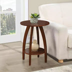 HomeStock Belmont End Table with Shelf Solid Wood Two-Tier Storage Scandinavian Modern Design Accent Furniture for Stylish Interiors