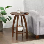 HomeStock Belmont End Table with Shelf Solid Wood Two-Tier Storage Scandinavian Modern Design Accent Furniture for Stylish Interiors