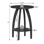 HomeStock Belmont End Table with Shelf Solid Wood Two-Tier Storage Scandinavian Modern Design Accent Furniture for Stylish Interiors