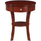 HomeStock Belmont 1 Drawer End Table with Shelf Storage Nightstand Solid Rubberwood Veneer Drawer and Bottom Shelf for Living Room Dcor