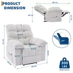 Rocking Recliner Chair for Adults, Upholstered Glider Rocker with Vibration Massage and Heat, Single Sofa for Living Room Bedroom