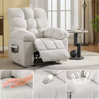 Rocking Recliner Chair for Adults, Upholstered Glider Rocker with Vibration Massage and Heat, Single Sofa for Living Room Bedroom