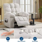 Rocking Recliner Chair for Adults, Upholstered Glider Rocker with Vibration Massage and Heat, Single Sofa for Living Room Bedroom