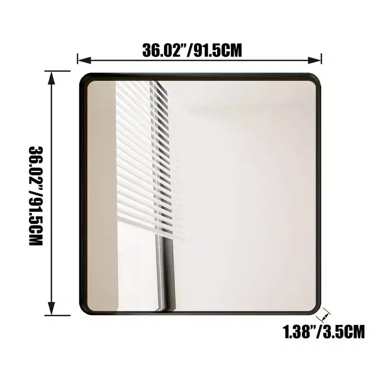GDFStudio Mariel 36'' Contemporary Square Wall Mirror