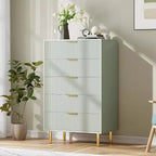 Commode de chambre à 5 tiroirs avec poignée et tiroir, commode en bois et organisateur de rangement pour salon, couloir, entrée