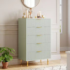 Commode de chambre à 5 tiroirs avec poignée et tiroir, commode en bois et organisateur de rangement pour salon, couloir, entrée