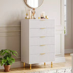 Commode de chambre à 5 tiroirs avec poignée et tiroir, commode en bois et organisateur de rangement pour salon, couloir, entrée