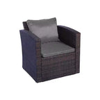 WestinTrends Ensemble de conversation 4 pièces pour patio, en osier, avec table basse, marron/gris
