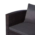 WestinTrends Ensemble de conversation 4 pièces pour patio, en osier, avec table basse, marron/gris
