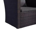 WestinTrends Ensemble de conversation 4 pièces pour patio, en osier, avec table basse, marron/gris