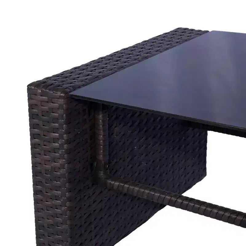 WestinTrends Ensemble de conversation 4 pièces pour patio, en osier, avec table basse, marron/gris