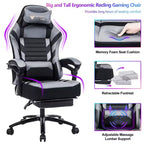 Chaise de jeu Okak à dossier haut, chaise de bureau ergonomique avec repose-pieds pliable, chaise confortable réglable en hauteur pour l'étude, la salle de jeu