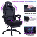 Chaise de jeu Okak à dossier haut, chaise de bureau ergonomique avec repose-pieds pliable, chaise confortable réglable en hauteur pour l'étude, la salle de jeu