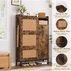 Shoe Storage Cabinet with 3 Flip-Down Drawers & 4 Adjustable Shelves, Space-Saving Organizer for Entryway & Front Door