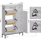 Shoe Storage Cabinet with 3 Flip-Down Drawers & 4 Adjustable Shelves, Space-Saving Organizer for Entryway & Front Door