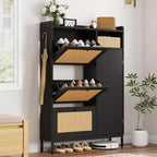 Shoe Storage Cabinet with 3 Flip-Down Drawers & 4 Adjustable Shelves, Space-Saving Organizer for Entryway & Front Door