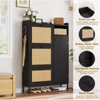 Shoe Storage Cabinet with 3 Flip-Down Drawers & 4 Adjustable Shelves, Space-Saving Organizer for Entryway & Front Door