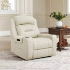 Spruce & Spring Genuine Leather Dual Motor Power Lay Flat Recliner Chair